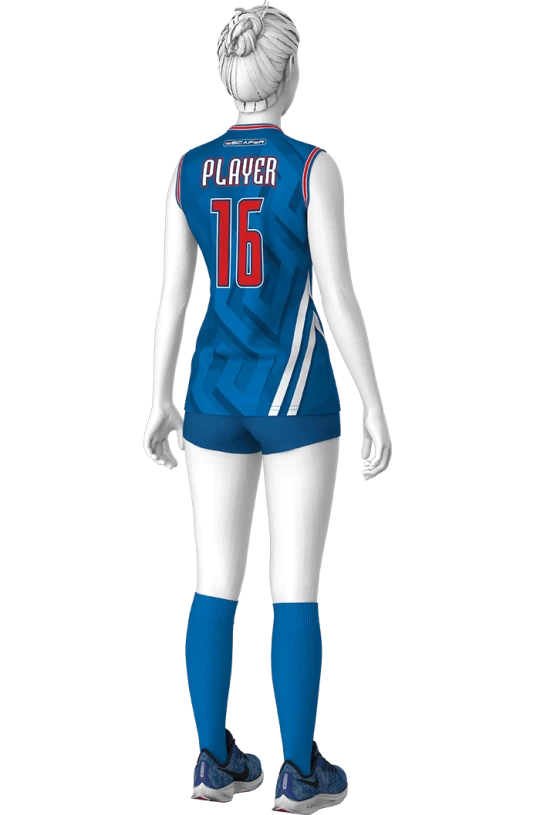 VOL-AW01.0 Волейболистка Майка ЦЕЛЬНАЯ (ПО КРЫЛОВОЙ) и Шорты VOL-SH-W-A03 23см Спина